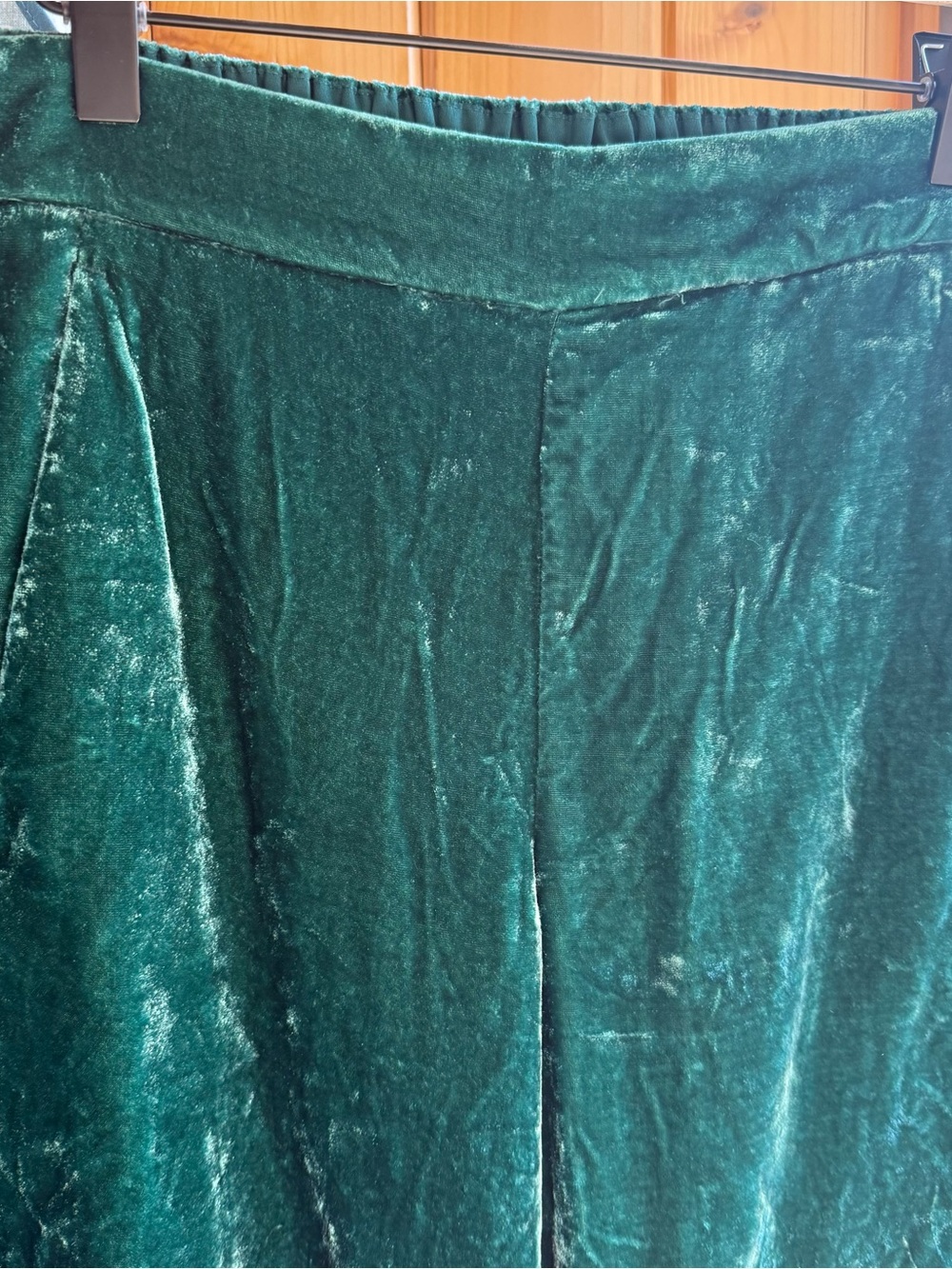 XS J. Crew Green Velvet Pants w/Stretchy Waist + Pockets - Picture 7 of 7